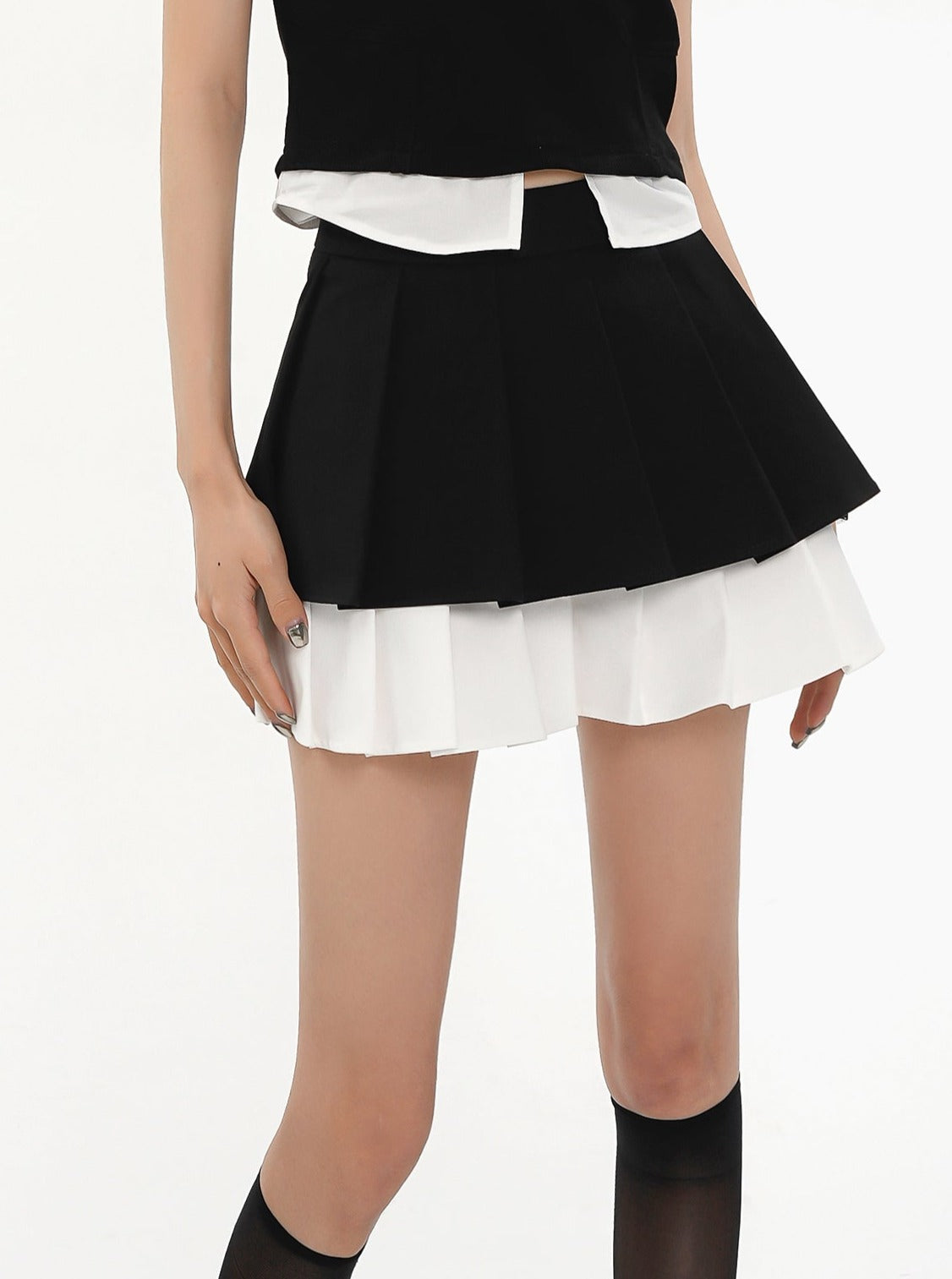 Stitching A-line Skirt