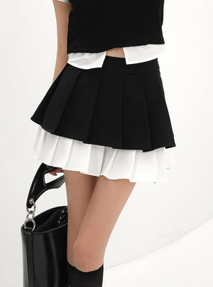 Stitching A-line Skirt