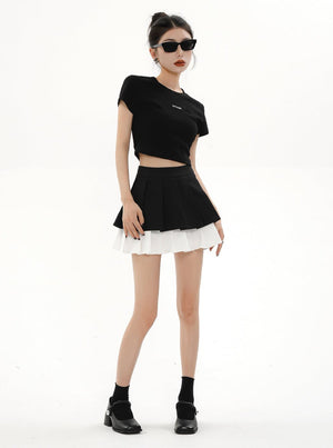 Stitching A-line Skirt