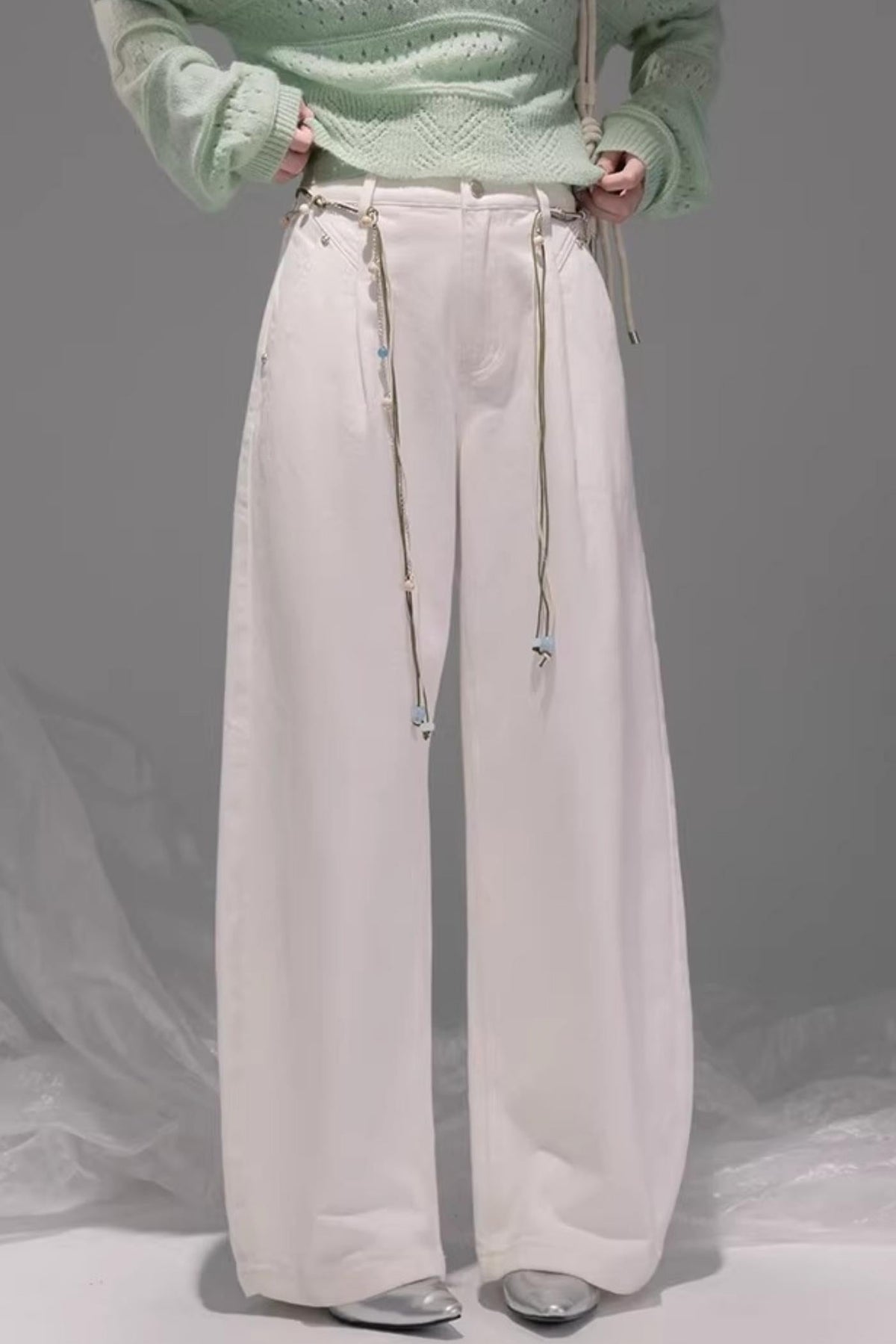 Stone White Lyocell Jeans Set