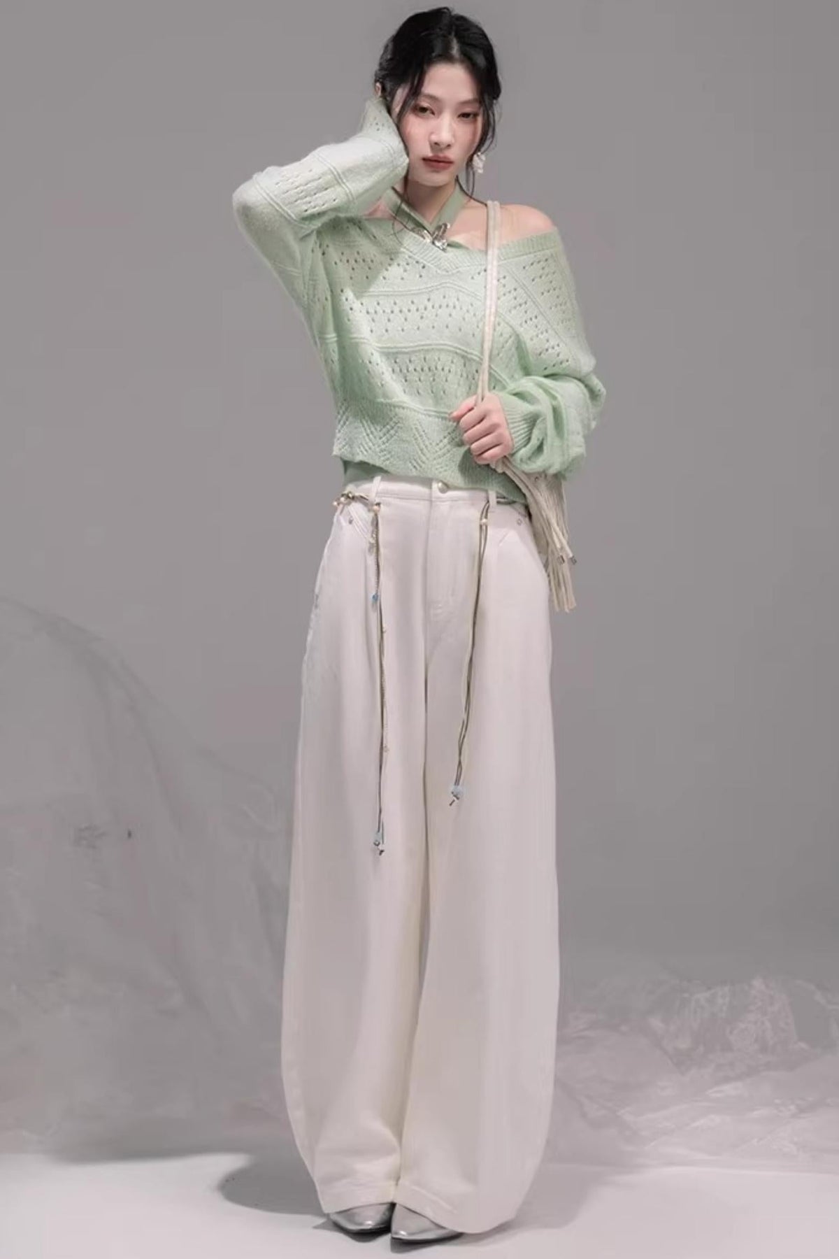 Stone White Lyocell Jeans Set