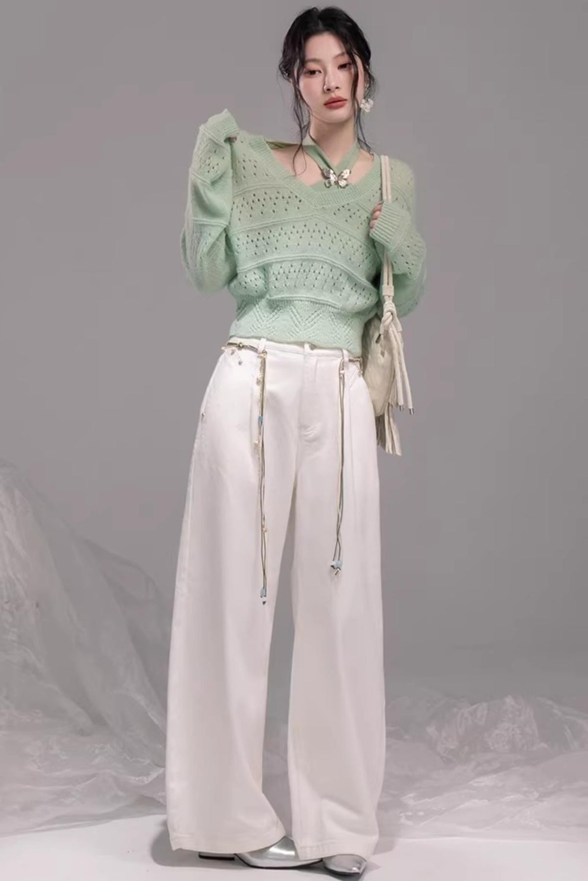 Stone White Lyocell Jeans Set