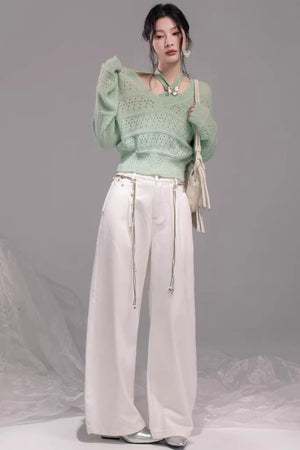 Stone White Lyocell Jeans Set