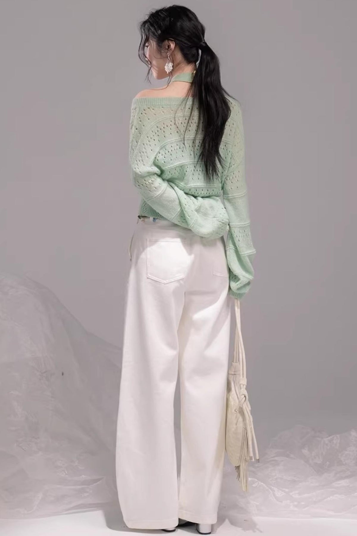 Stone White Lyocell Jeans Set
