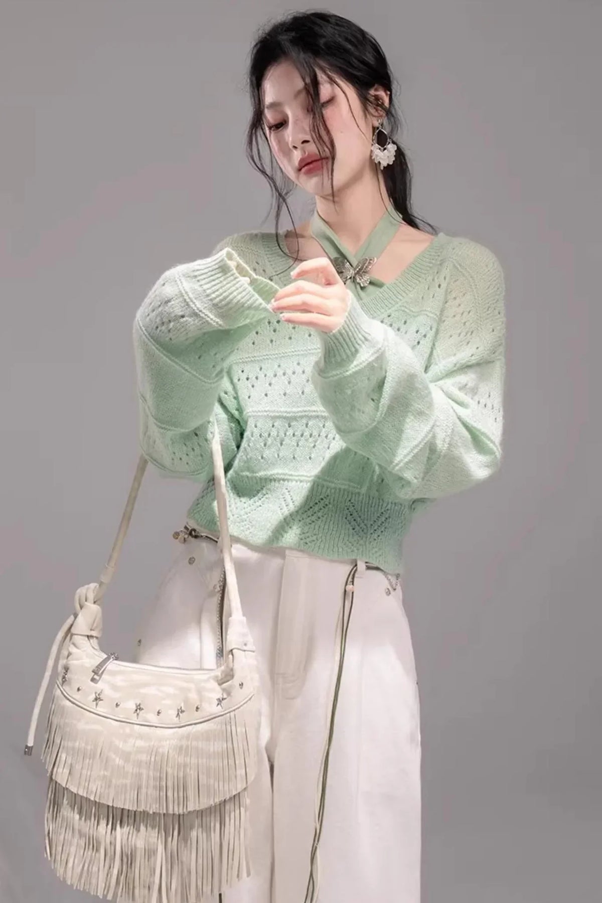 Stone White Lyocell Jeans Set