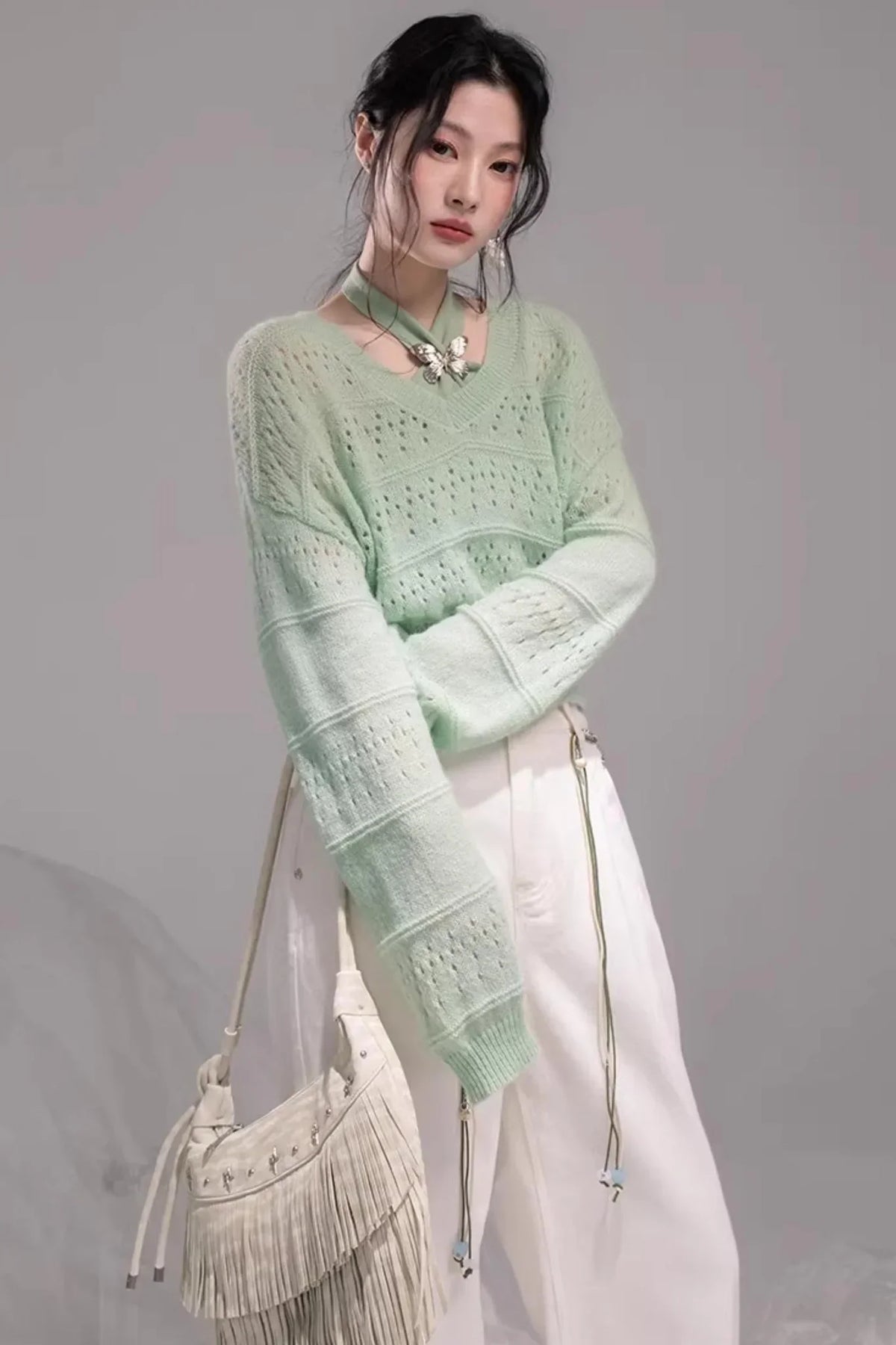Stone White Lyocell Jeans Set