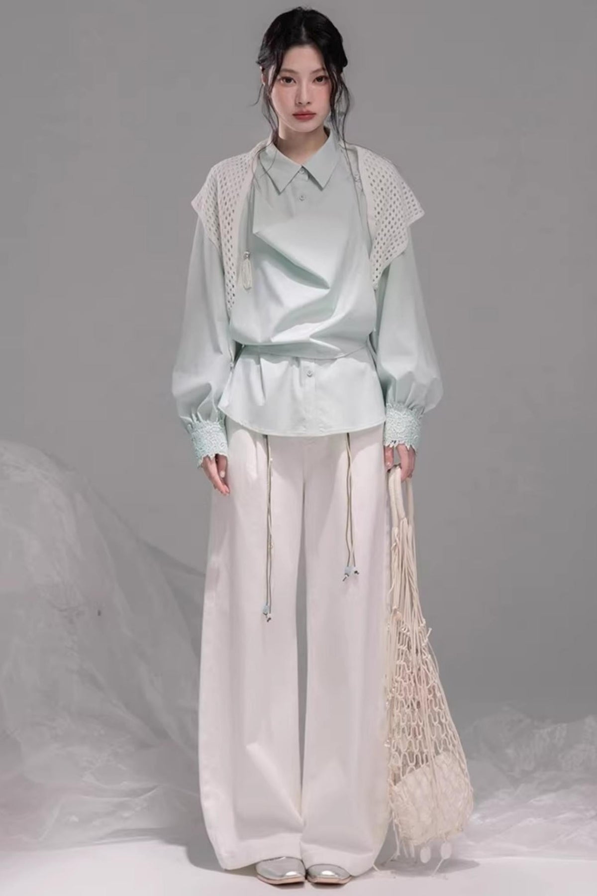 Stone White Lyocell Jeans Set