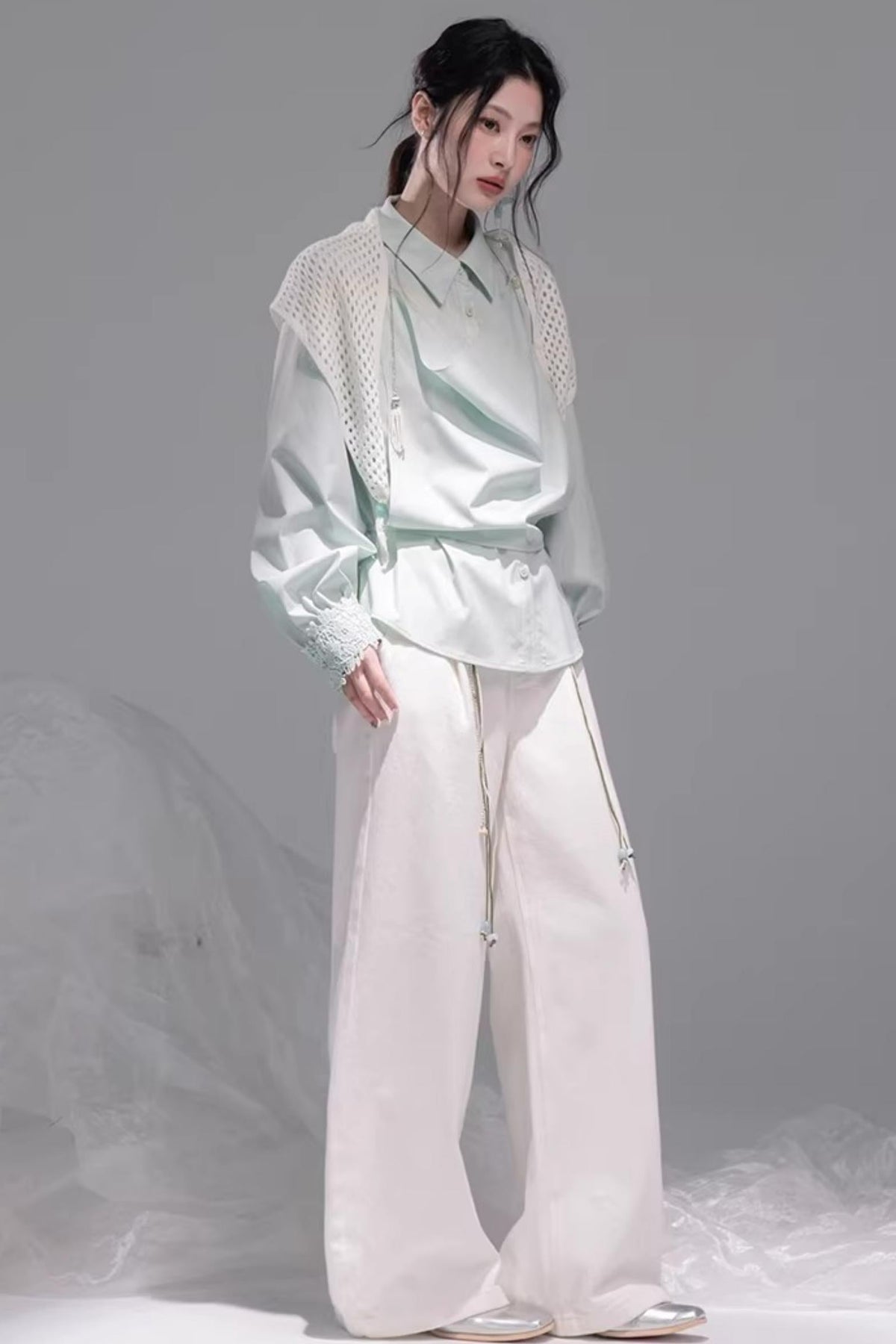 Stone White Lyocell Jeans Set