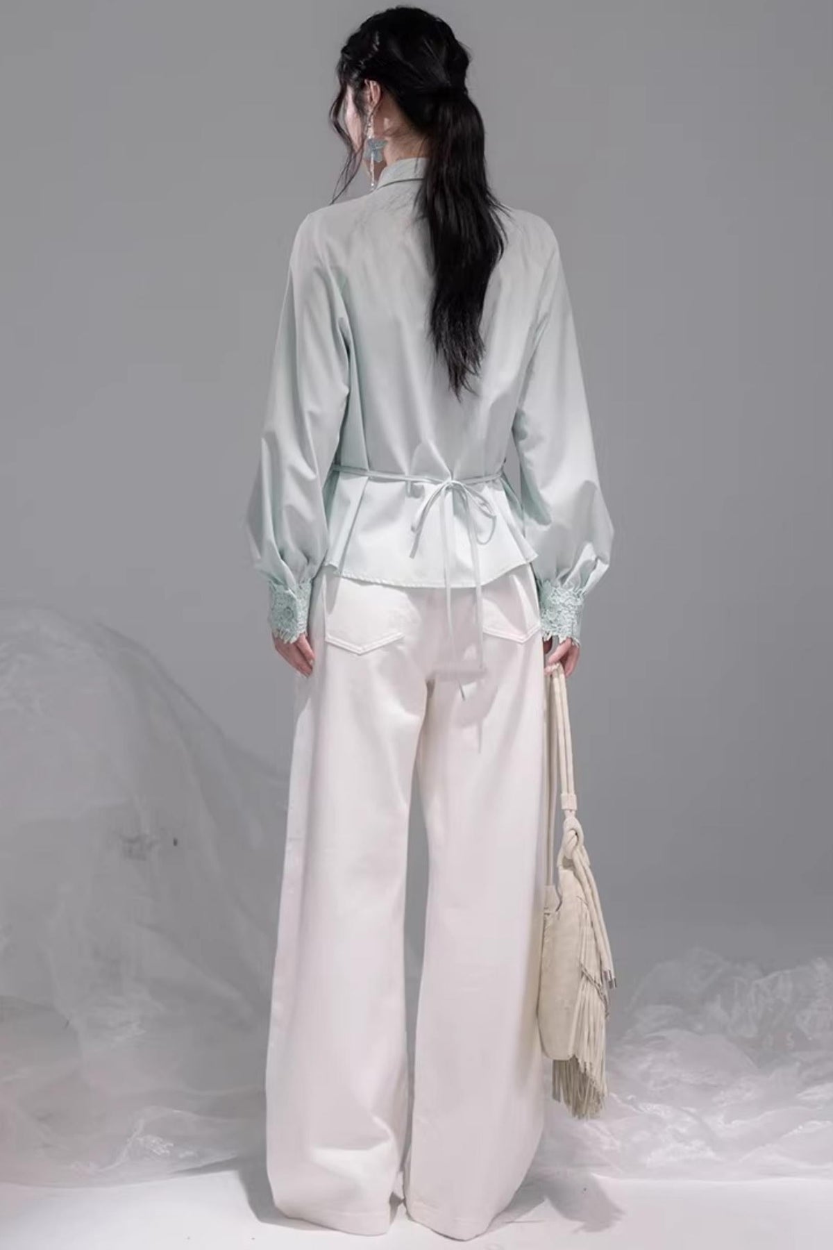 Stone White Lyocell Jeans Set