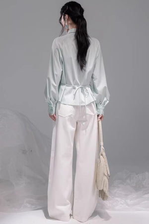 Stone White Lyocell Jeans Set