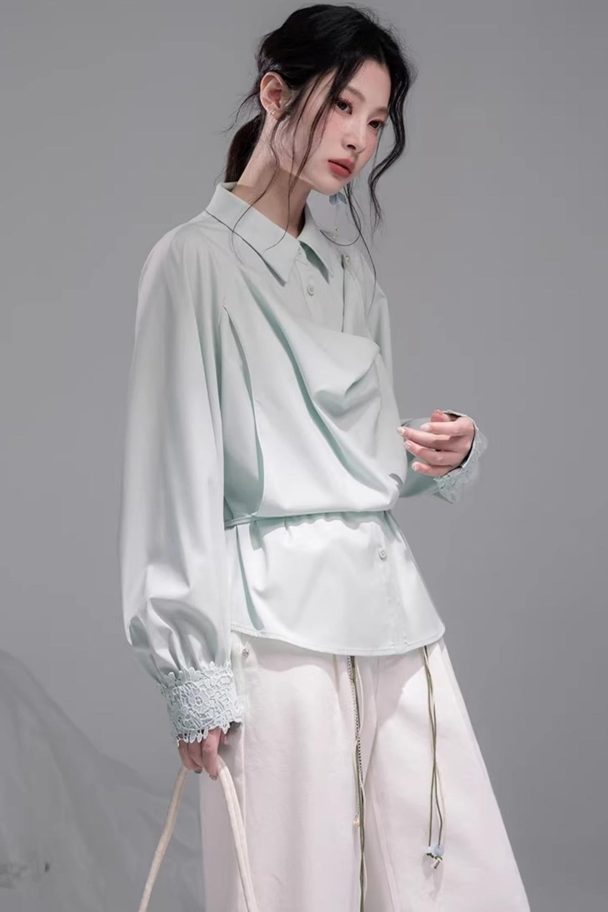 Stone White Lyocell Jeans Set