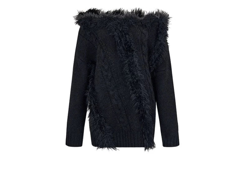 Straight Shoulder Knit Sweater