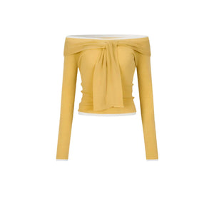 Straight Shoulder Knit Top