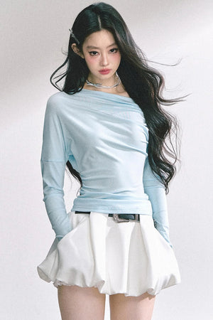Straight Shoulder Long Sleeve T-Shirt