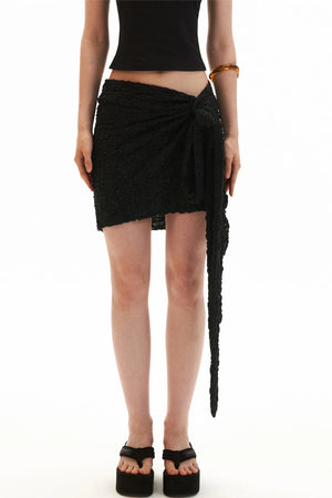 Strap Irregular Slit Skirt