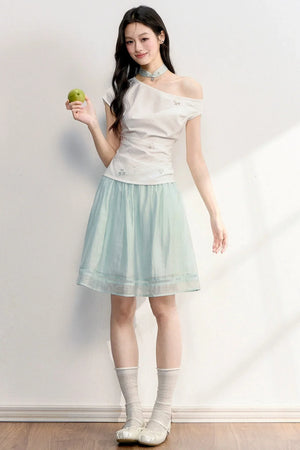 Strawberry Bow A-Line Skirt
