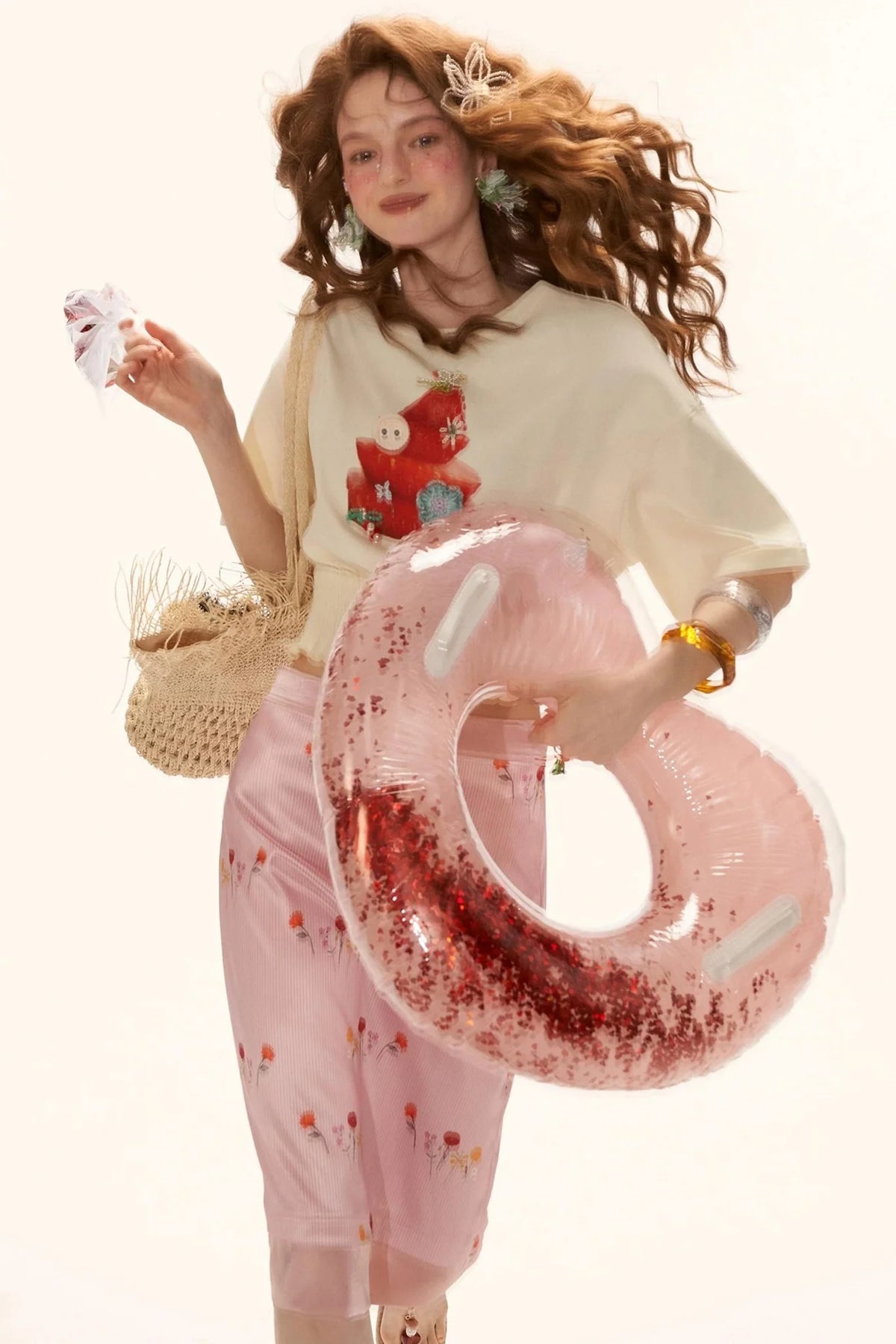 Strawberry Print Short Sleeve Top