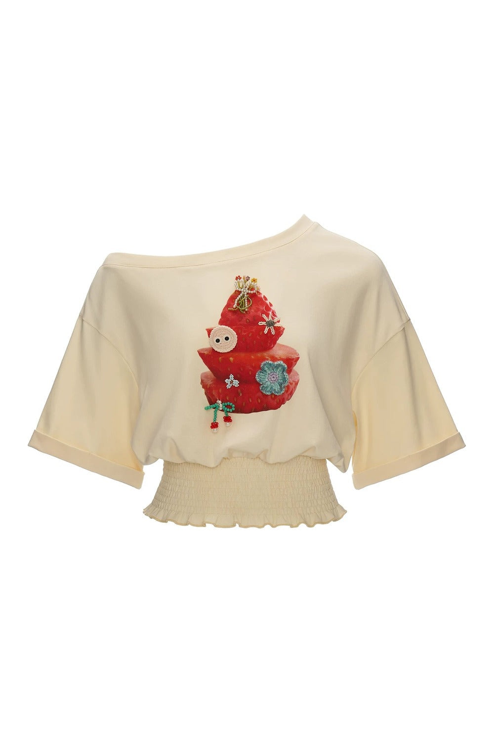 Strawberry Print Short Sleeve Top