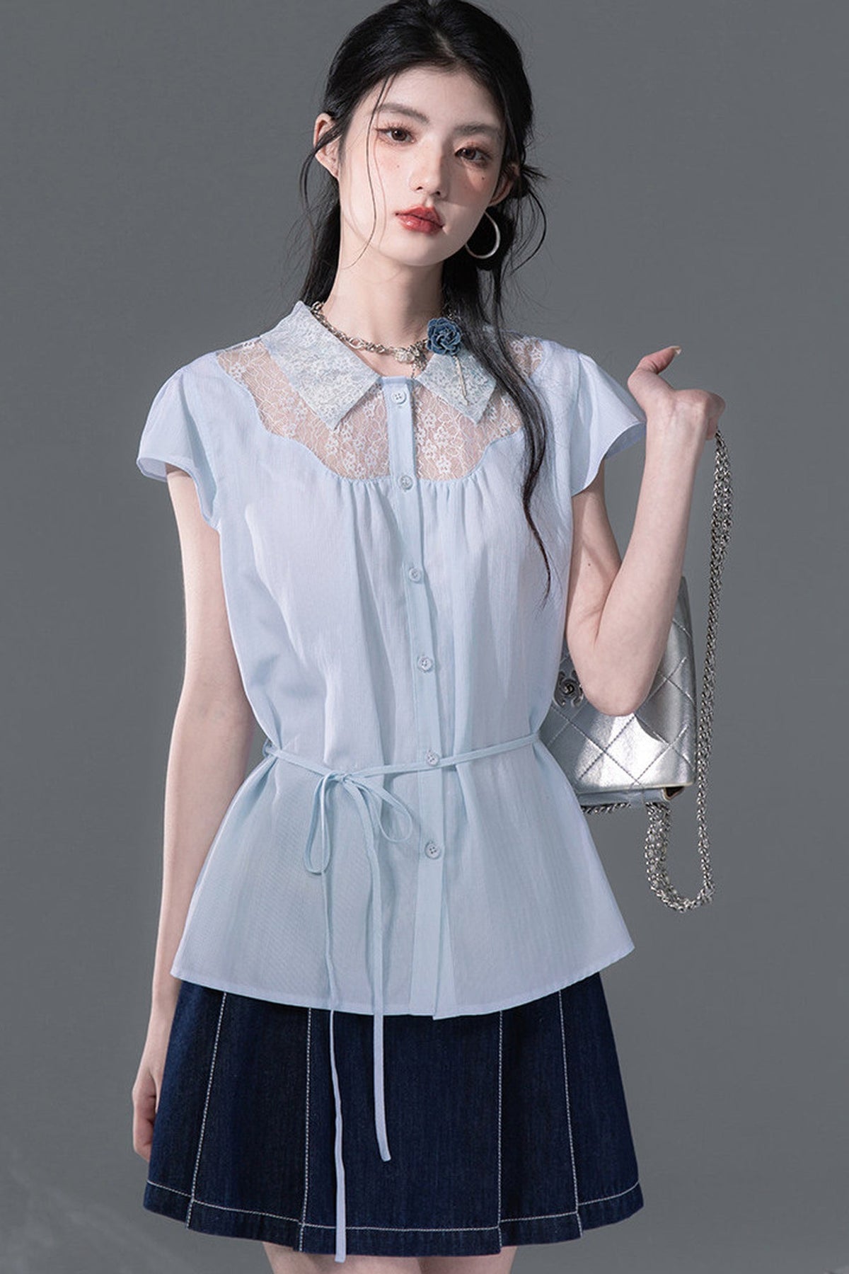 Stream Blue Lyocell Blouse