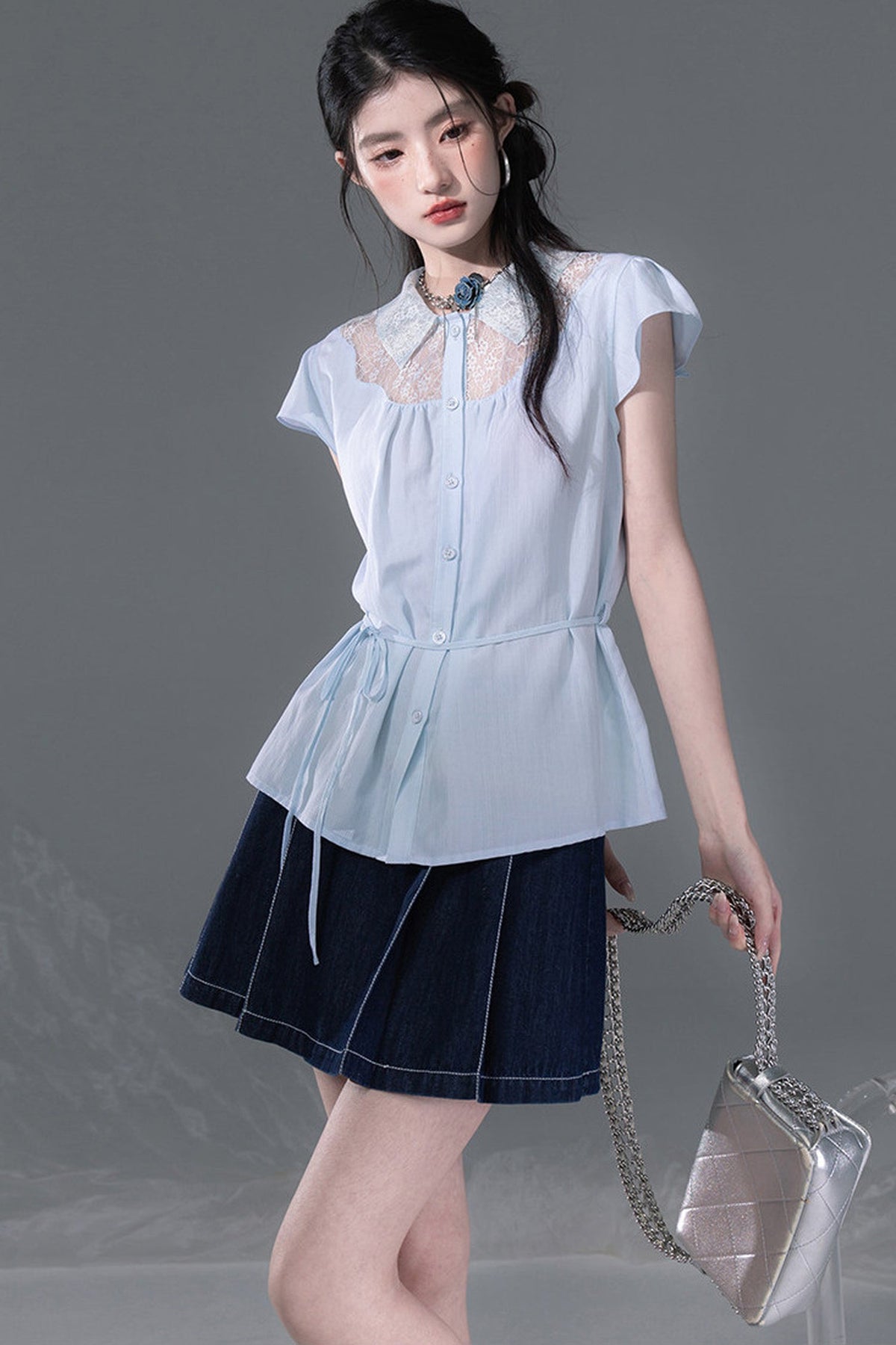 Stream Blue Lyocell Blouse