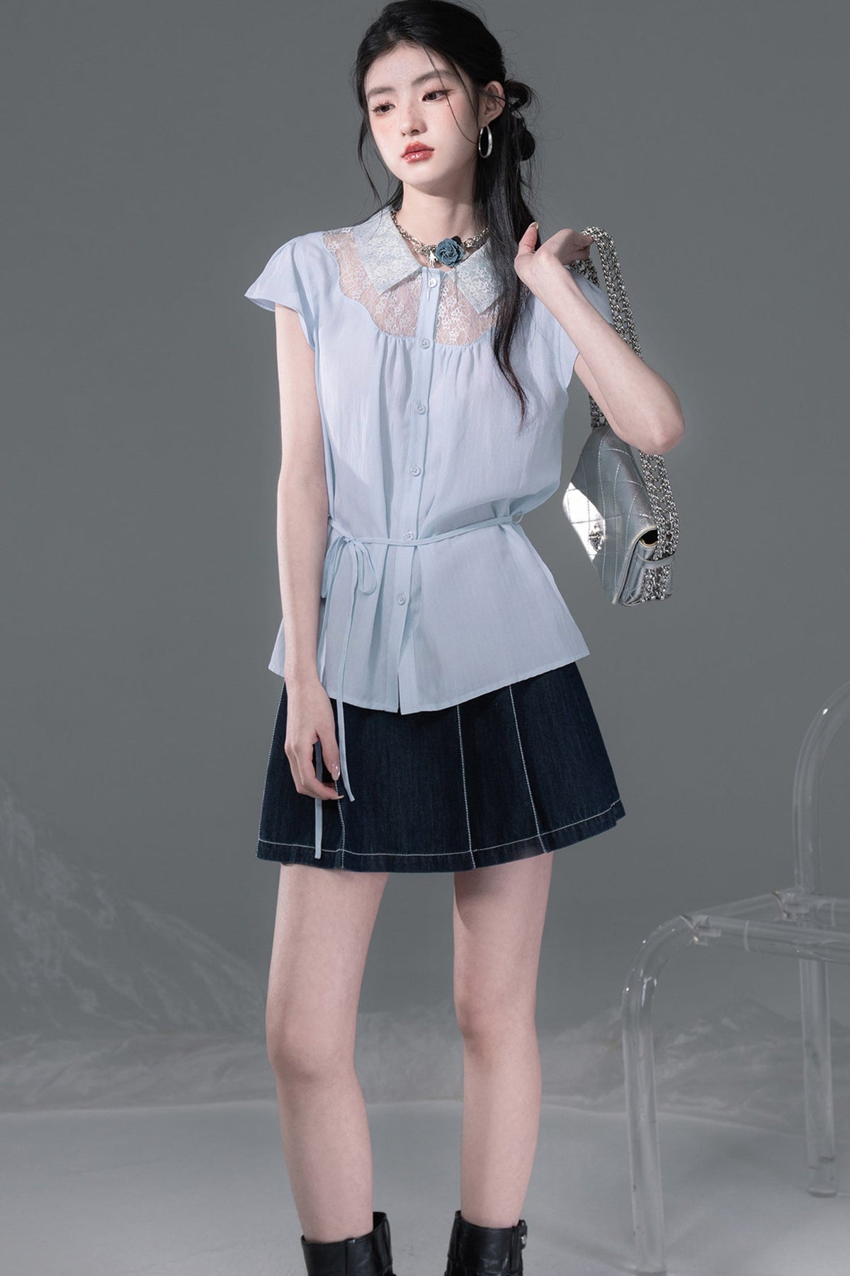 Stream Blue Lyocell Blouse