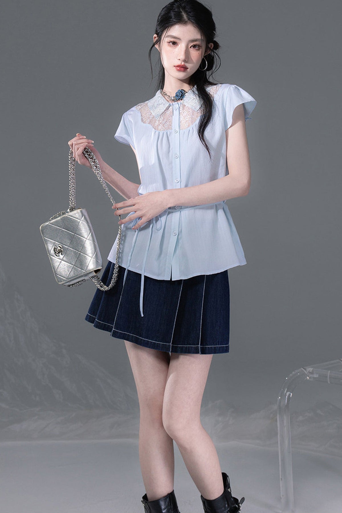 Stream Blue Lyocell Blouse