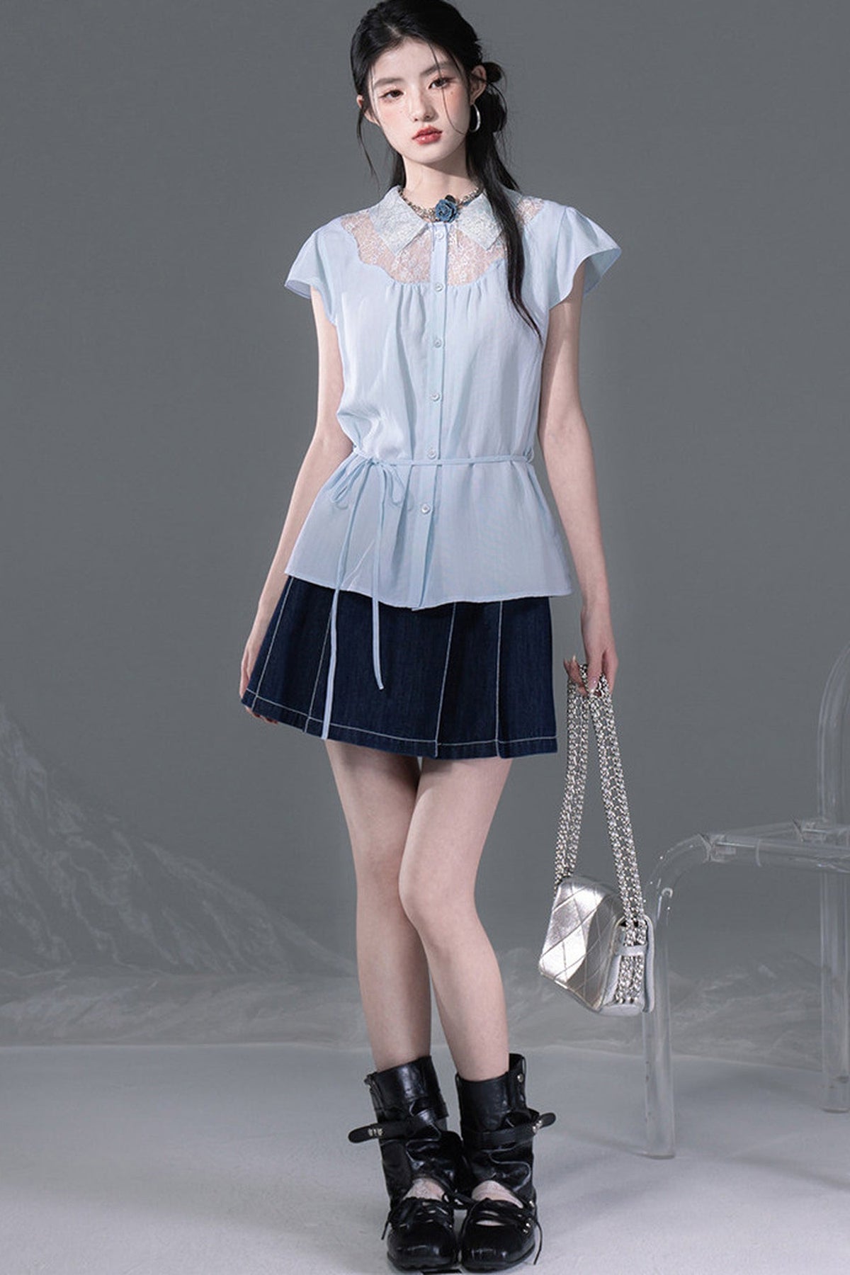 Stream Blue Lyocell Blouse