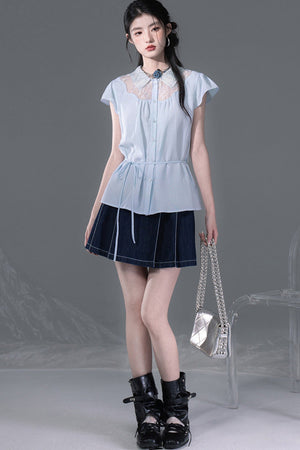Stream Blue Lyocell Blouse