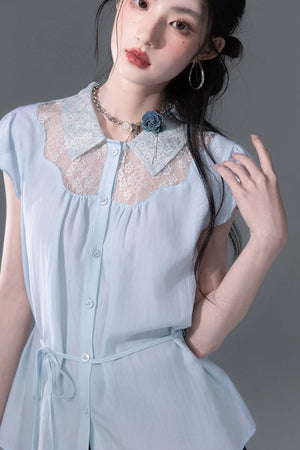 Stream Blue Lyocell Blouse