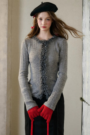 Stretch Knit Cardigan Sweater