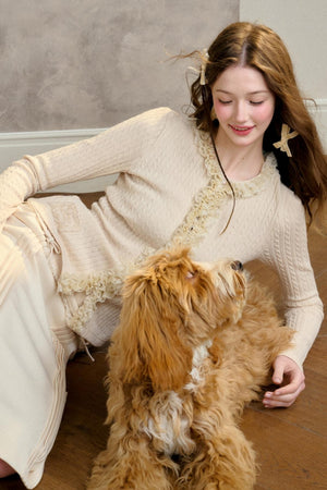 Stretch Knit Cardigan Sweater