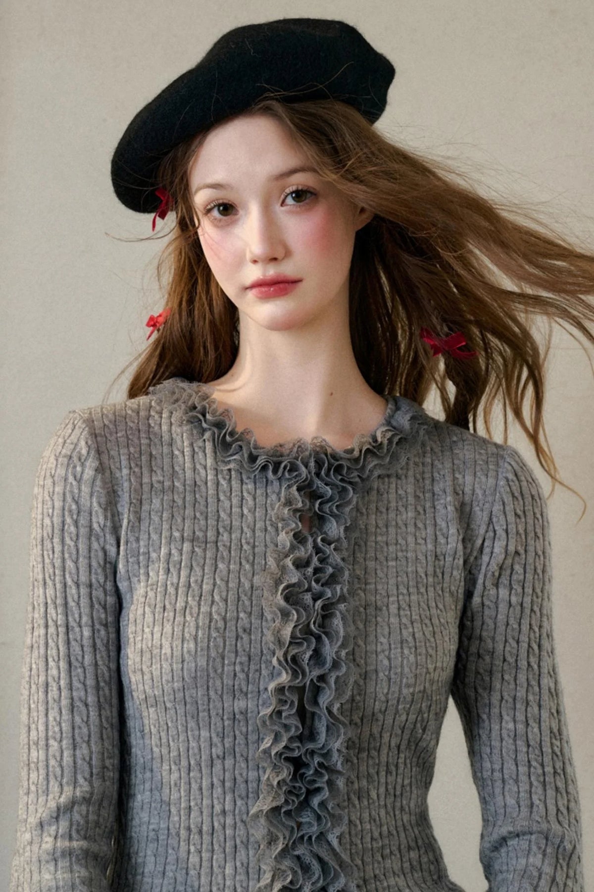 Stretch Knit Cardigan Sweater