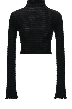 Stretch Ribbed Turtleneck Top