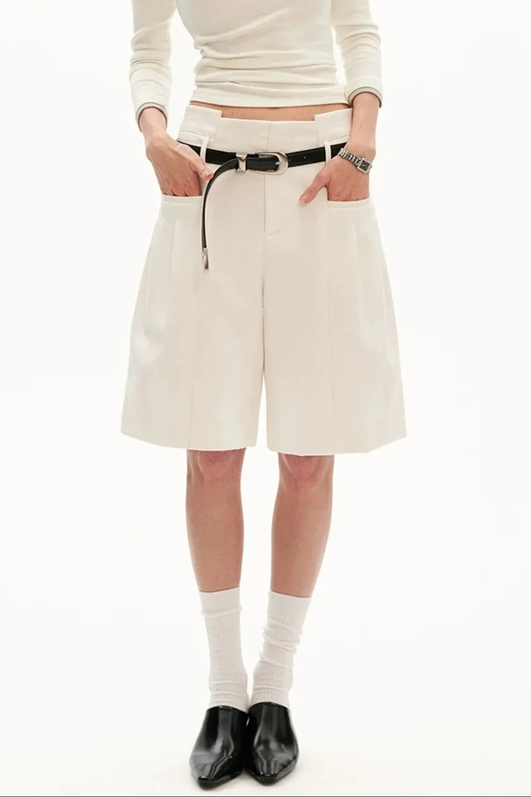 Stretch Twill Drape Shorts