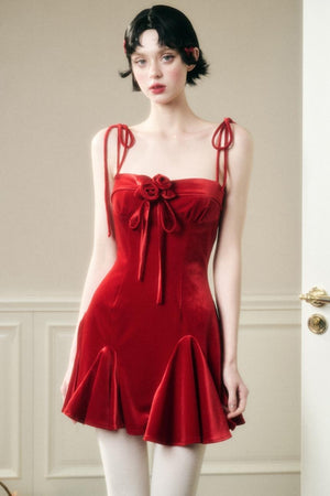 Stretch Velvet Suspender Dress
