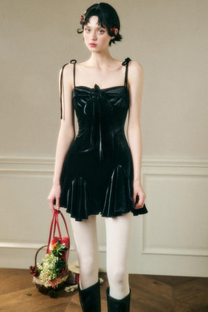 Stretch Velvet Suspender Dress