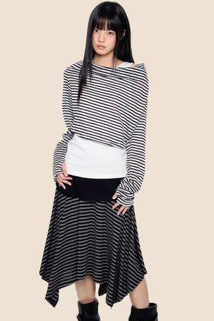 Striped Asymmetrical Lightweight Top