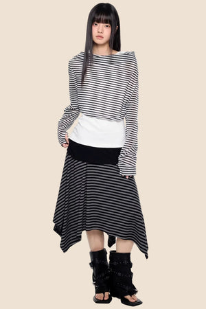 Striped Asymmetrical Lightweight Top