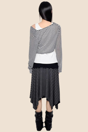 Striped Asymmetrical Lightweight Top