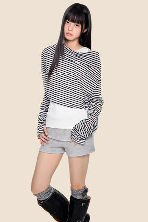 Striped Asymmetrical Lightweight Top