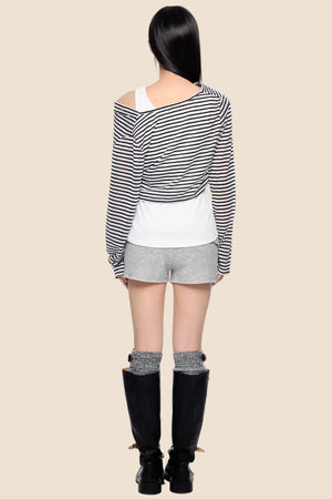 Striped Asymmetrical Lightweight Top