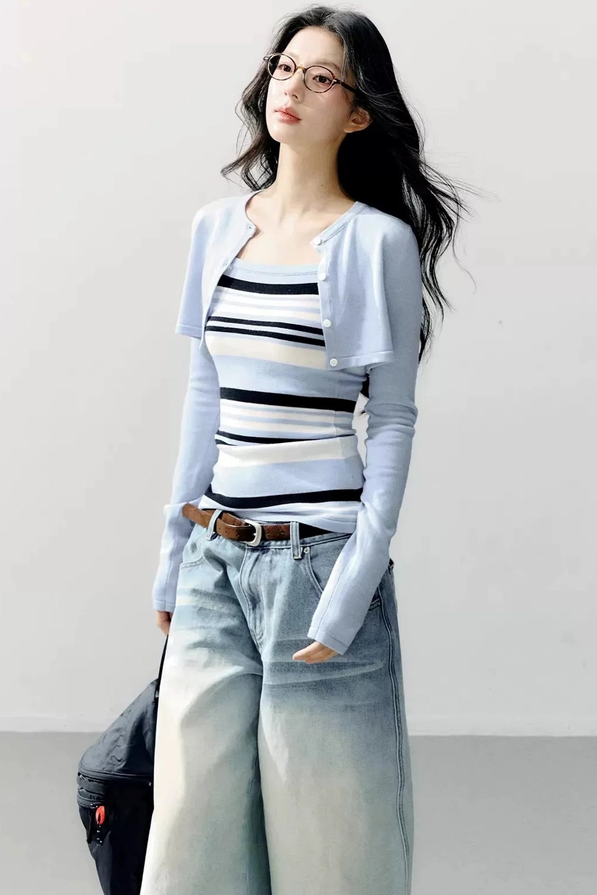 Striped Camisole Blouse Set-Up