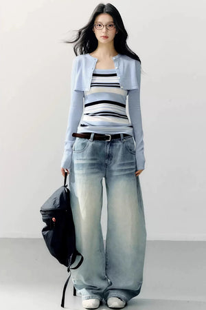 Striped Camisole Blouse Set-Up