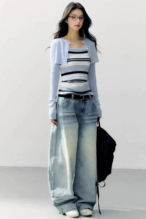 Striped Camisole Blouse Set-Up