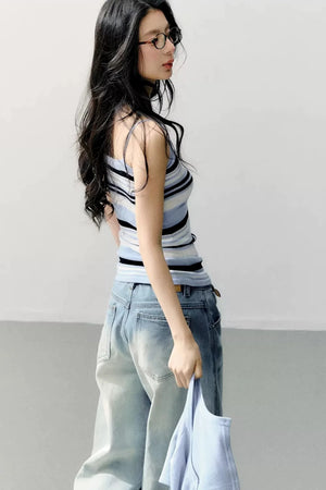 Striped Camisole Blouse Set-Up