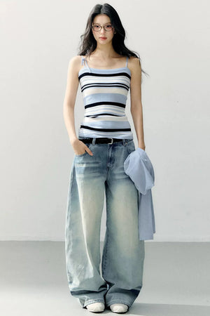Striped Camisole Blouse Set-Up