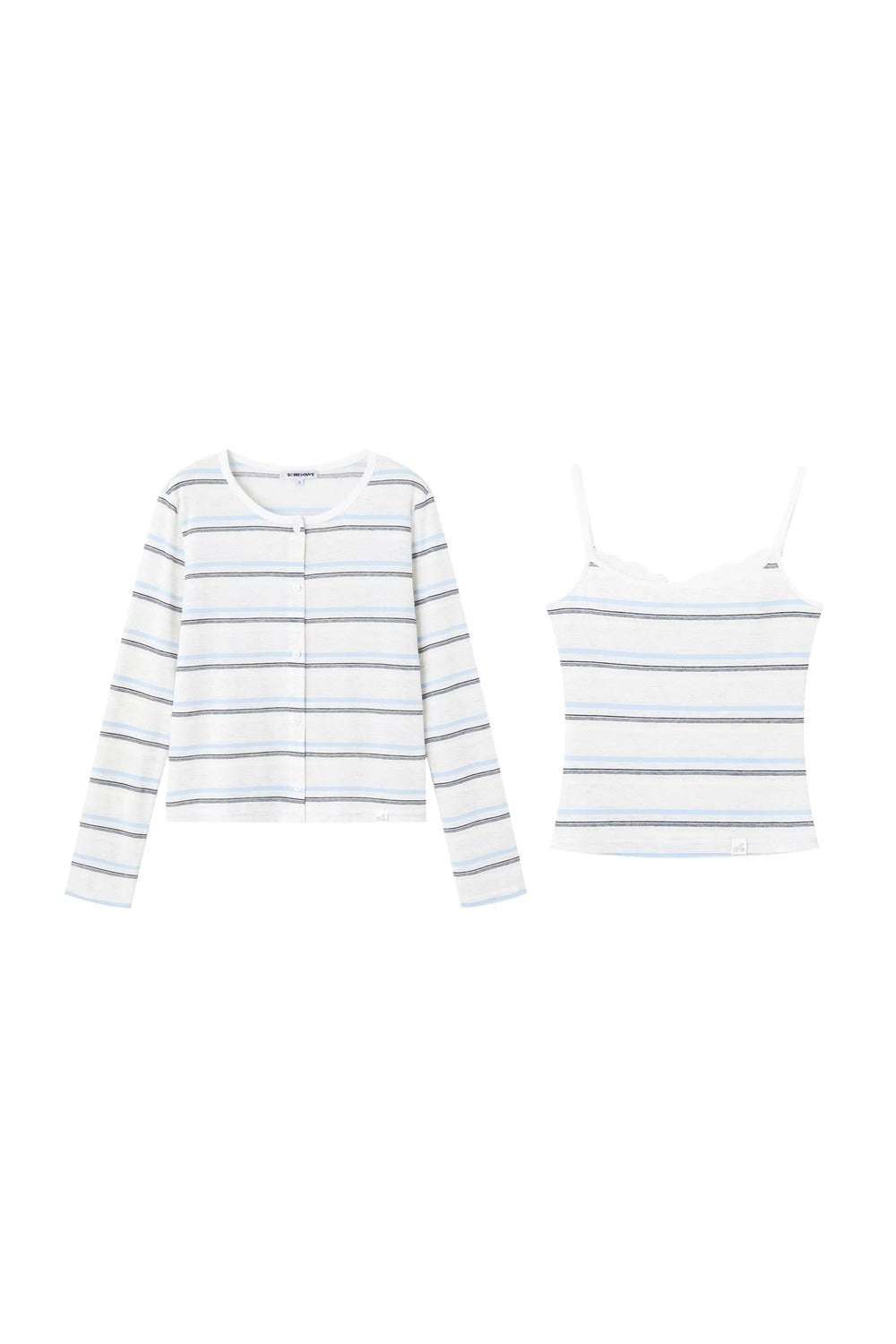 Striped Cardigan Two-Piece Set-Up