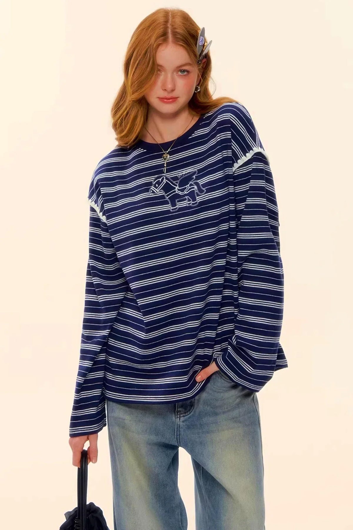 Striped Color-Block Pegasus Top