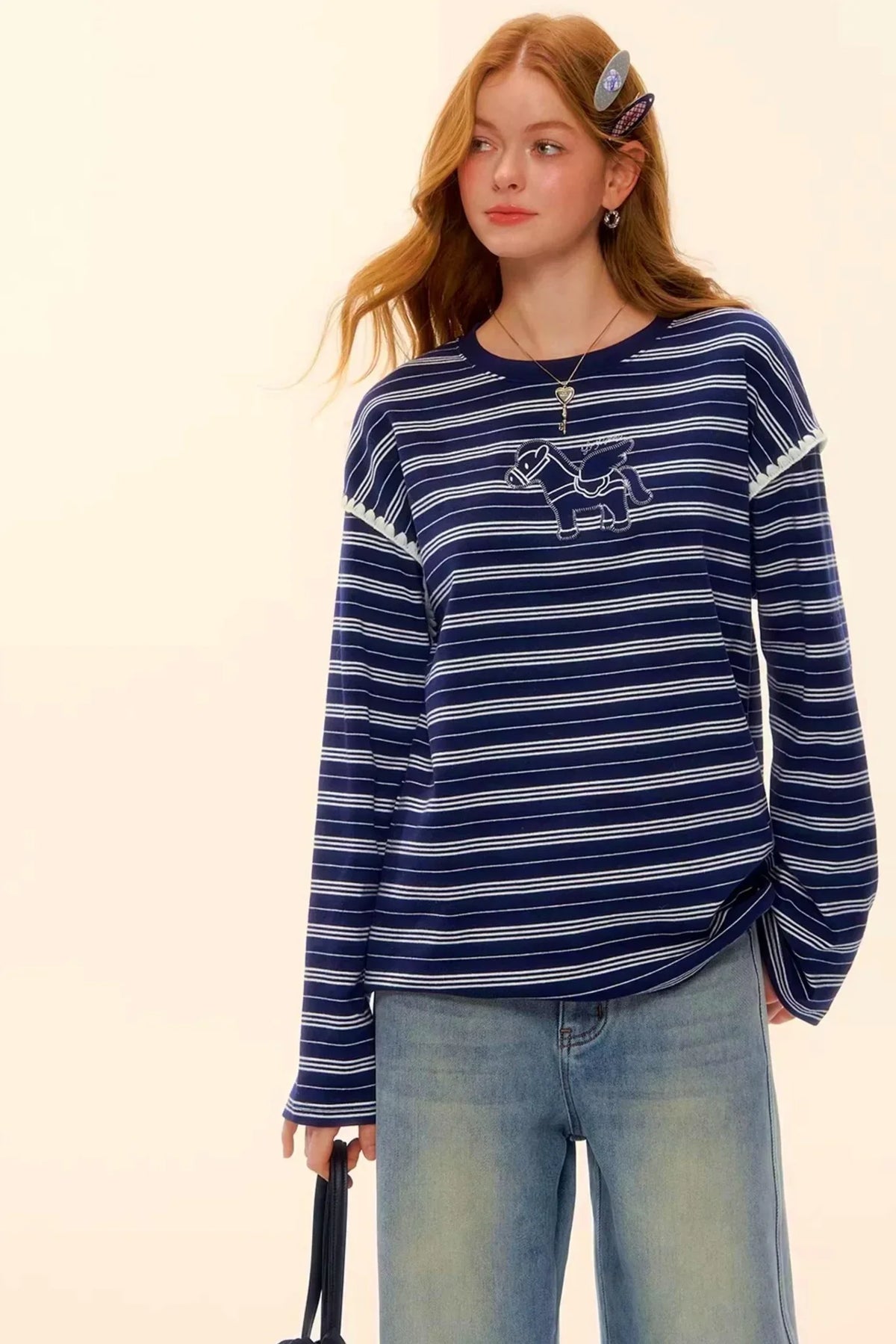 Striped Color-Block Pegasus Top