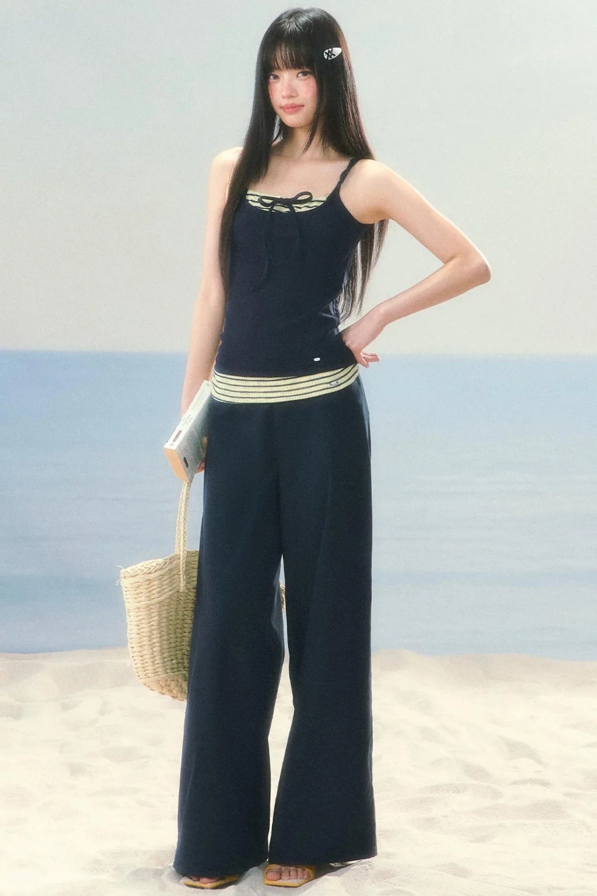 Striped Color-Blocked Camisole Top Set-Up